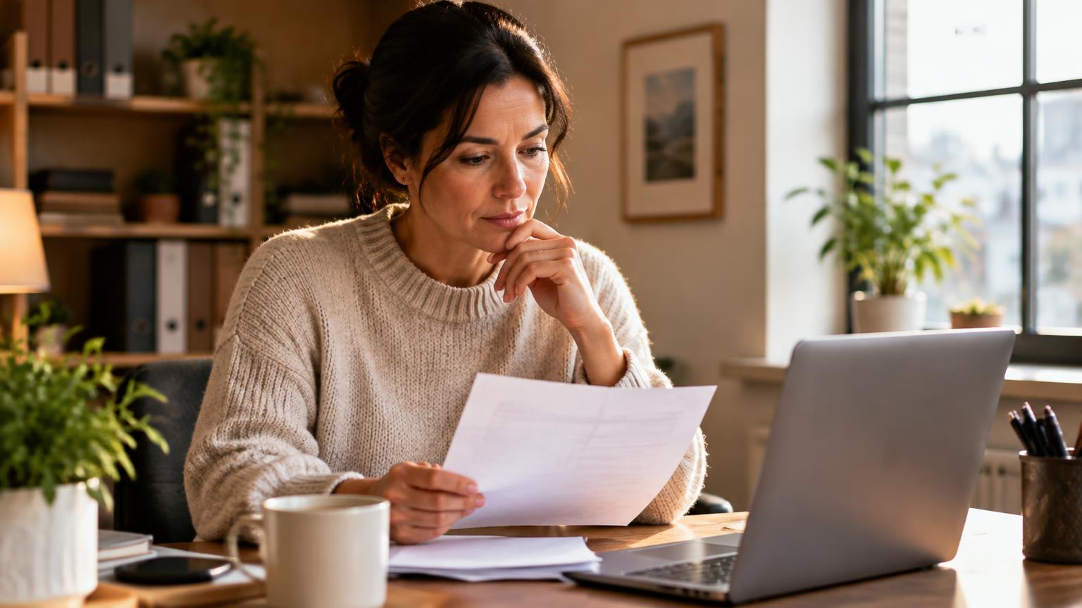 Business owner reviewing a loan decline letter